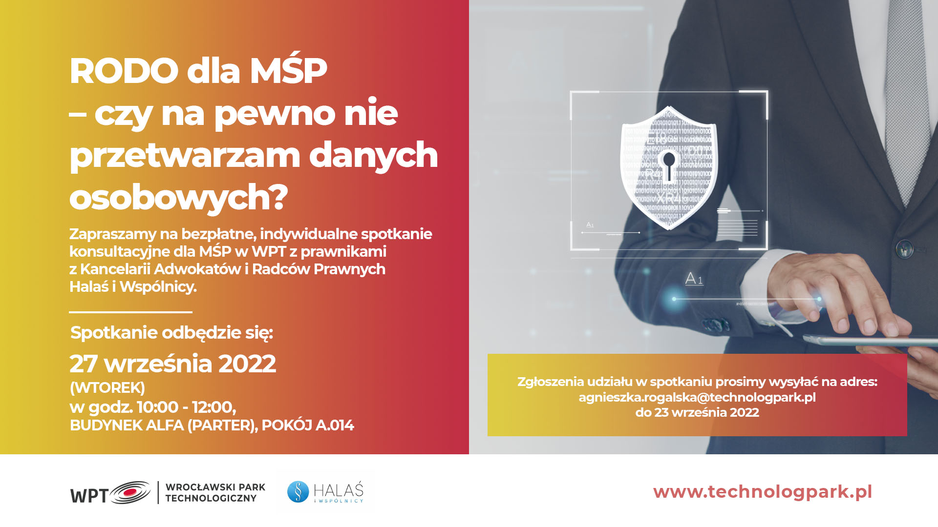 Spotkanie WPT 23.09.2022 – HD RODO dla MŚP – czy na pewno nie przetwarzam danych osobowych?