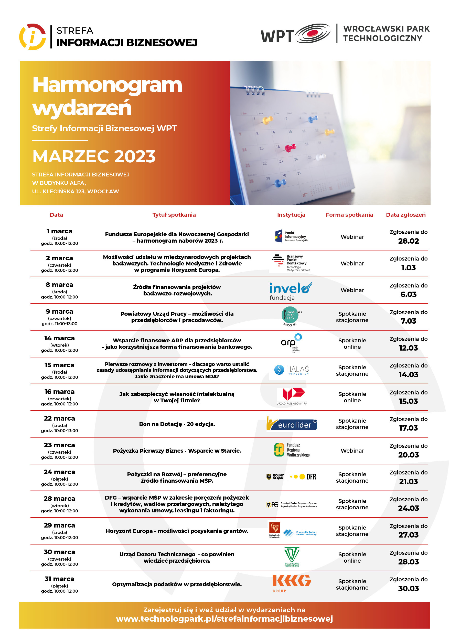 Plakat wydarzenia SIB – marzec 2023 – 1.03.23